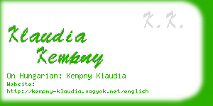 klaudia kempny business card